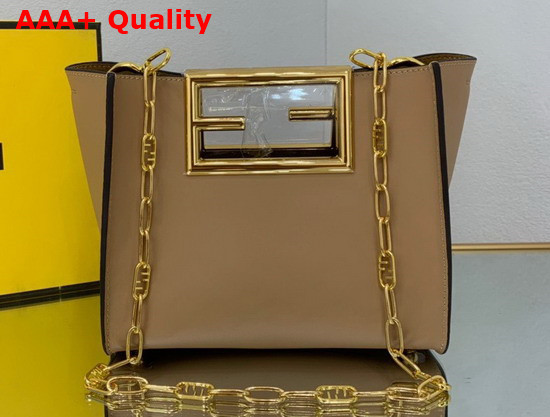 Fendi Way Small Beige Leather Bag Replica