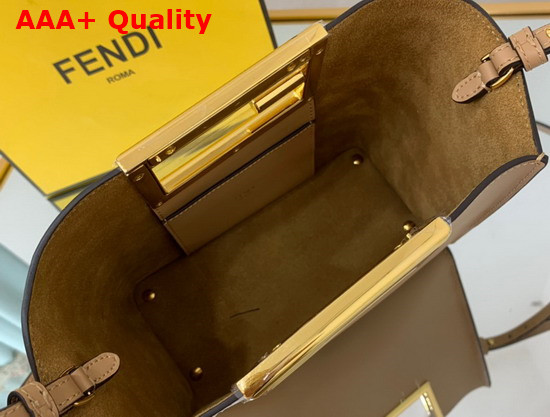 Fendi Way Small Beige Leather Bag Replica