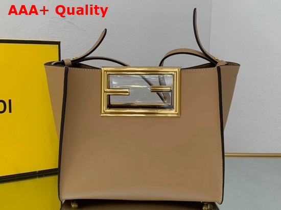 Fendi Way Small Beige Leather Bag Replica