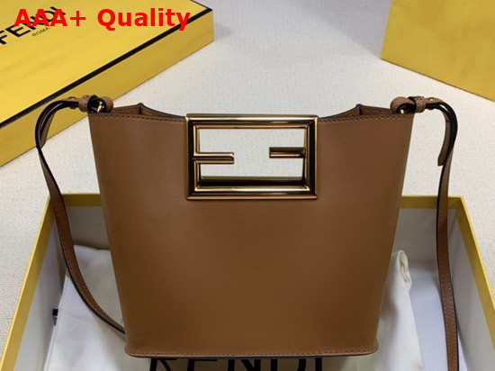 Fendi Way Small Brown Leather Bag Replica