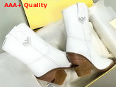 Fendi White Leather Ankle Boots Replica