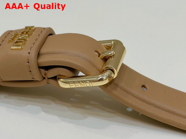 Fendi Woven Leather Shoulder Strap in Beige Replica