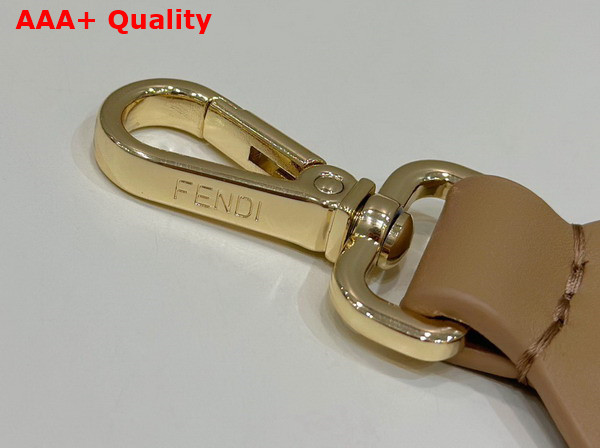 Fendi Woven Leather Shoulder Strap in Beige Replica