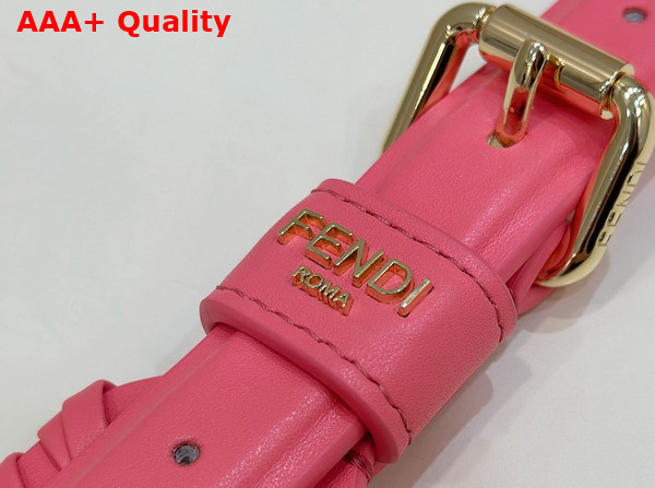 Fendi Woven Leather Shoulder Strap in Pink Replica