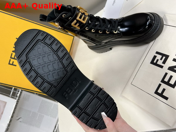 Fendigraphy Biker Boots in Black Leather Replica