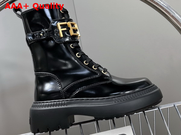 Fendigraphy Biker Boots in Black Leather Replica