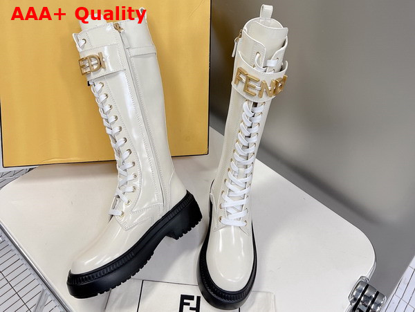 Fendigraphy Boots in White Leather Replica