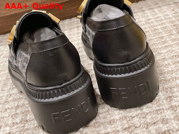 Fendigraphy Loafers in Black FF Fabric Replica