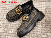 Fendigraphy Loafers in Brown FF Fabric Replica