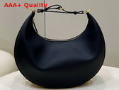 Fendigraphy Medium Leather Bag in Black Leather Replica