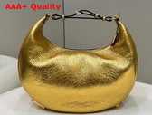 Fendigraphy Medium Leather Bag in Gold Laminated Leather Replica