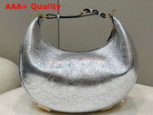 Fendigraphy Medium Leather Bag in Silver Laminated Leather Replica
