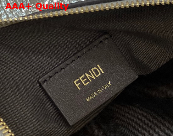 Fendigraphy Medium Leather Bag in Silver Laminated Leather Replica