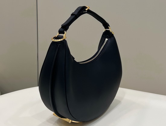 Fendigraphy Small Black Leather Bag Replica