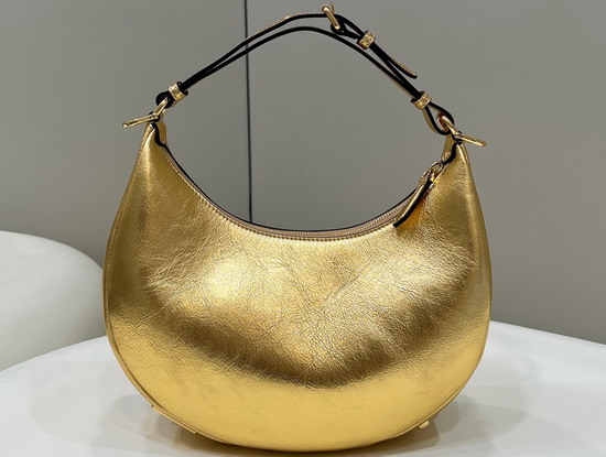 Fendigraphy Small Gold Leather Bag Replica