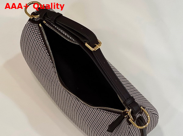 Fendigraphy Small Grey Houndstooth Wool Bag Replica