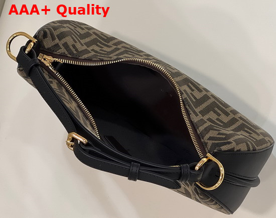 Fendigraphy Small Hobo Bag in Brown Canvas Replica