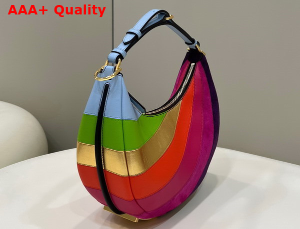 Fendigraphy Small Leather Bag with Multicolor Inlay Replica