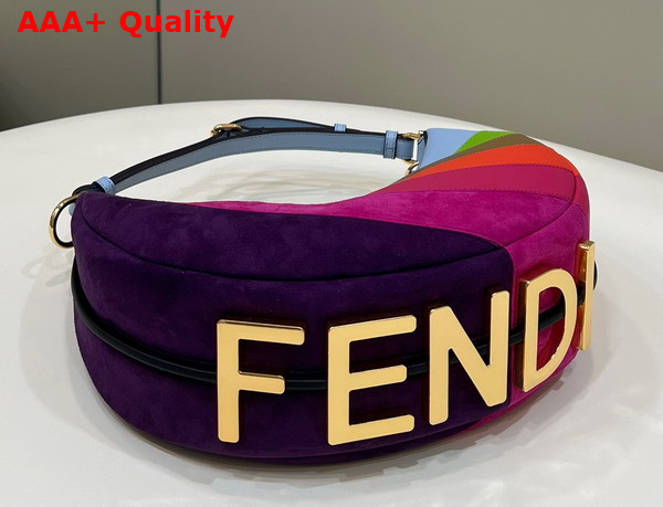 Fendigraphy Small Leather Bag with Multicolor Inlay Replica