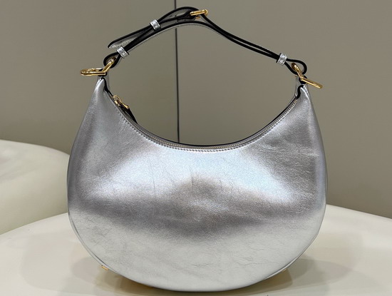 Fendigraphy Small Silver Leather Bag Replica