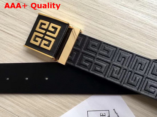 Givenchy 4G Buckle Belt in Black 4G Embossed Leather Replica