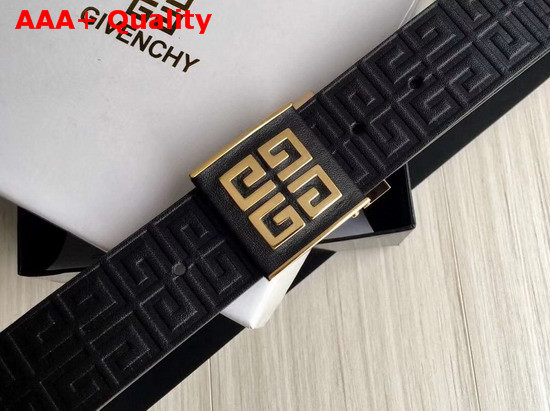 Givenchy 4G Buckle Belt in Black 4G Embossed Leather Replica