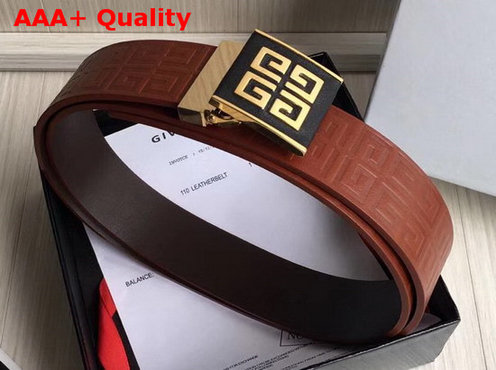 Givenchy 4G Buckle Belt in Brown 4G Embossed Leather Replica