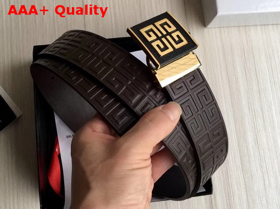 Givenchy 4G Buckle Belt in Chocolate Color Embossed Leather Replica