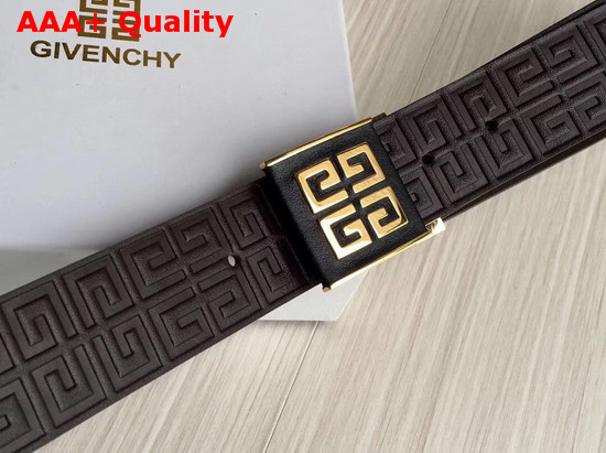 Givenchy 4G Buckle Belt in Chocolate Color Embossed Leather Replica