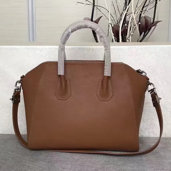 Givenchy Big Antigona Bag in Brown Goatskin Silver Hardware For Sale