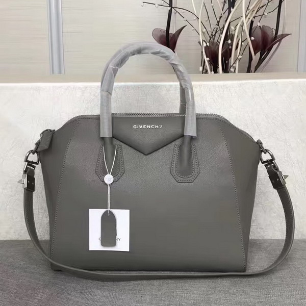 Givenchy Big Antigona Bag in Grey Goatskin Silver Hardware For Sale