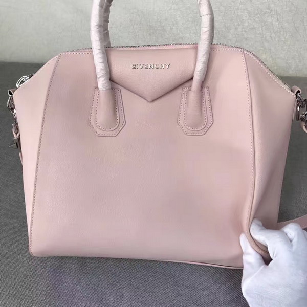 Givenchy Big Antigona Bag in Light Pink Goatskin Silver Hardware For Sale