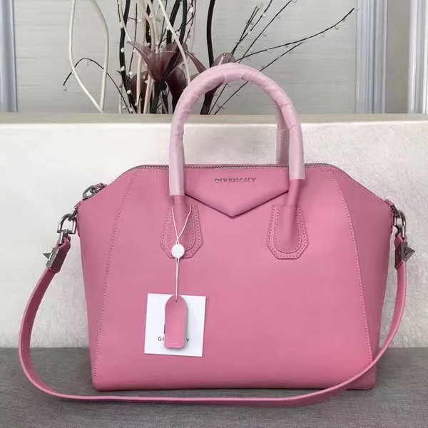 Givenchy Big Antigona Bag in Pink Goatskin Silver Hardware For Sale