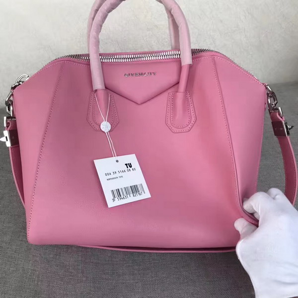 Givenchy Big Antigona Bag in Pink Goatskin Silver Hardware For Sale