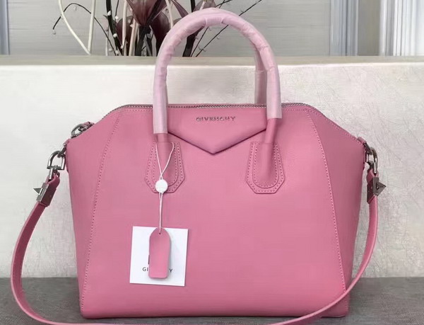 Givenchy Big Antigona Bag in Pink Goatskin Silver Hardware For Sale