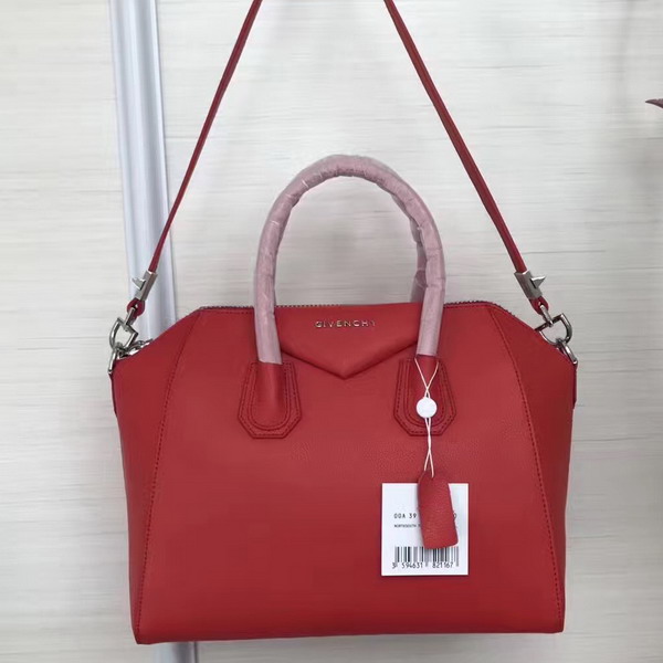 Givenchy Big Antigona Bag in Red Goatskin Silver Hardware For Sale