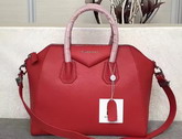 Givenchy Big Antigona Bag in Red Goatskin Silver Hardware For Sale