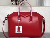 Givenchy Big Antigona Bag in Red Shiny Smooth Calfskin Silver Hardware For Sale
