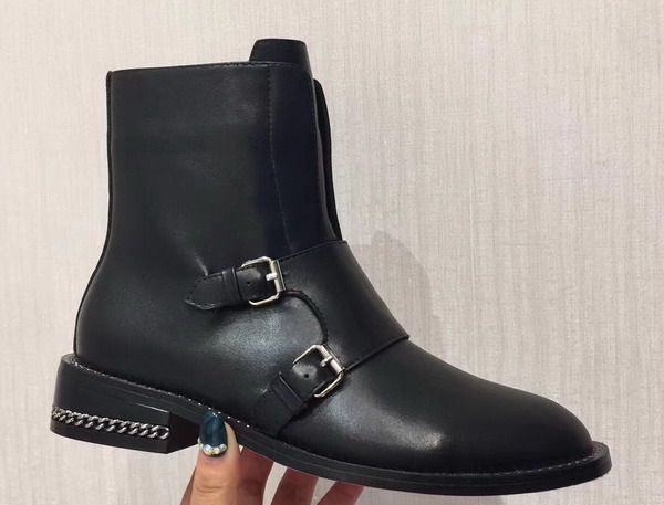 Givenchy Double Chain Ankle Boots in Black Calfskin Leather For Sale
