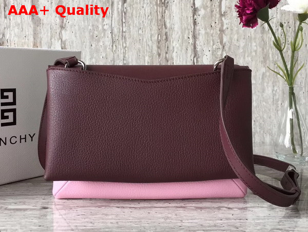 Givenchy Duetto Cross Body Bag in Pink Burgundy and White Grained and Smooth Leather Replica