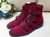 Givenchy Elegant Studs Ankle Boots in Oxblood Suede Calfskin For Sale