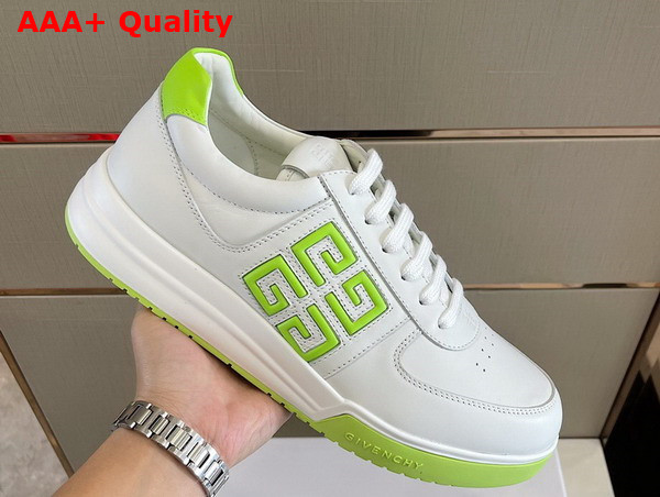 Givenchy G4 Sneakers in White and Neon Yellow Leather Replica