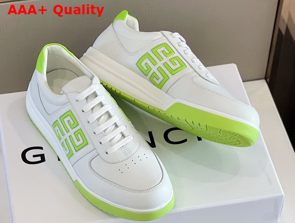 Givenchy G4 Sneakers in White and Neon Yellow Leather Replica
