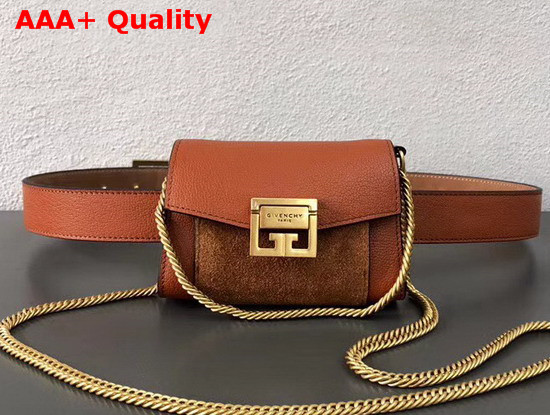 Givenchy GV3 Belt Bag in Chestnut Leather and Suede Replica