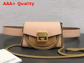 Givenchy GV3 Belt Bag in Nude Flat Grain Leather and Light Beige Suede Replica