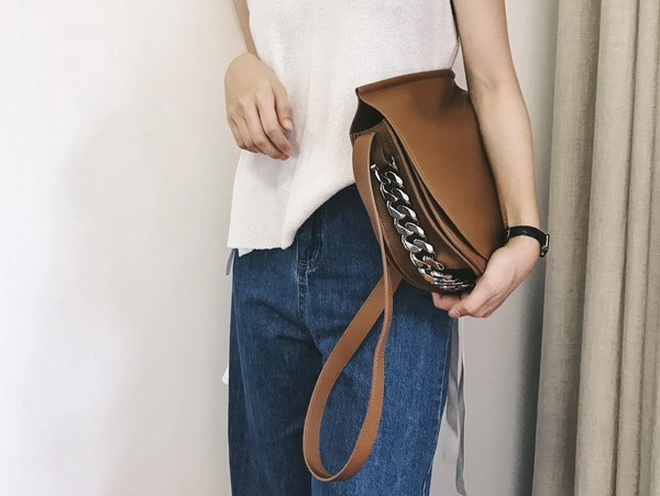 Givenchy Infinity Saddle Bag in Smooth Cognac Leather with Adjustable Strap Small Model For Sale