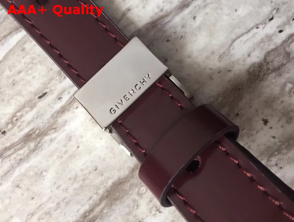 Givenchy Infinity Small Flap Bag in Smooth Shiny Burgundy Leather with Oversized Infinity Chain Replica