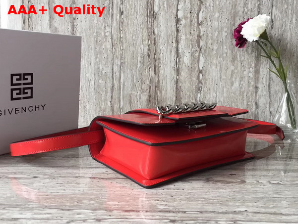 Givenchy Infinity Small Flap Bag in Smooth Shiny Red Leather with Oversized Infinity Chain Replica