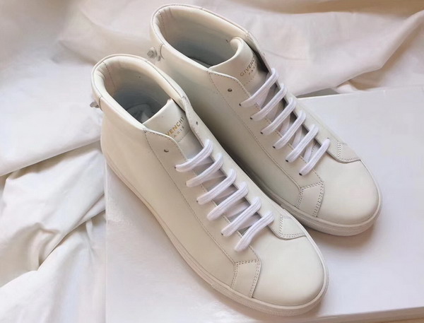 Givenchy Leather Lace Up Boots in White Box Leather For Sale