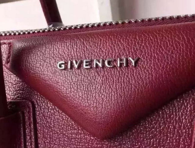 Givenchy Medium Antigona Bag In Oxblood Grained Leather for Sale